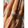 925 Sterling Silver Blue Topaz Ring Size 11 Adjustable Design
