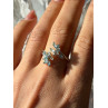 925 Sterling Silver Blue Topaz Ring Size 11 Adjustable Design
