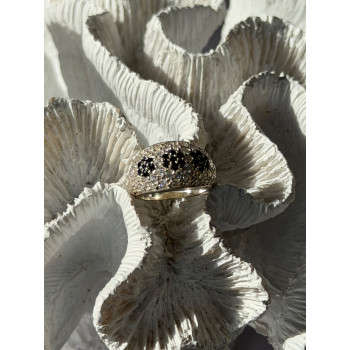 925 Sterling Silver Cz Flowers Ring Size 5