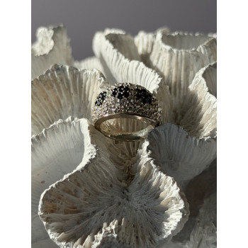 925 Sterling Silver Cz Flowers Ring Size 5