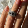 925 Sterling Silver Cz Flowers Ring Size 5