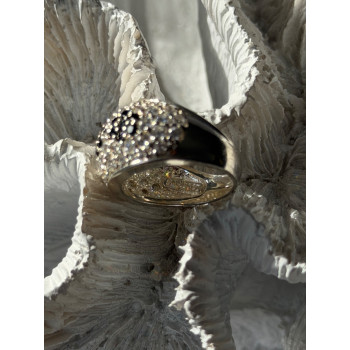 925 Sterling Silver Cz Flowers Ring Size 5