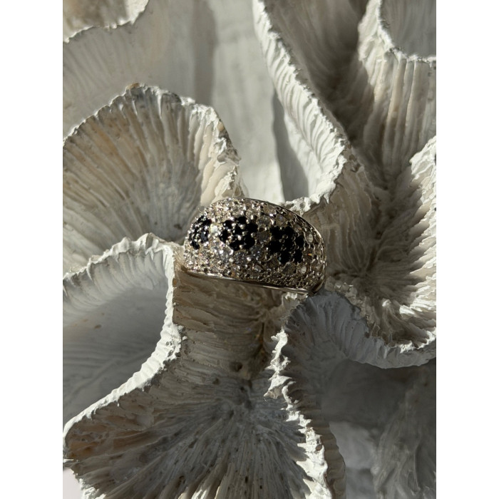 925 Sterling Silver Cz Flowers Ring Size 5