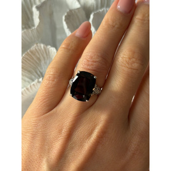 925 Sterling Silver Brown Sapphire Ring Size 6