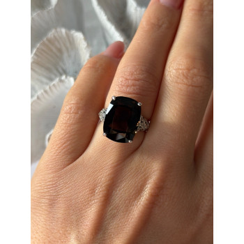925 Sterling Silver Brown Sapphire Ring Size 6