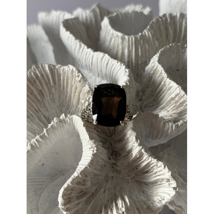 925 Sterling Silver Brown Sapphire Ring Size 6