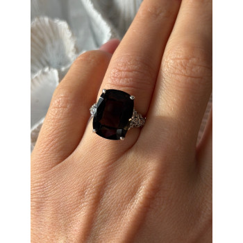 925 Sterling Silver Brown Sapphire Ring Size 6