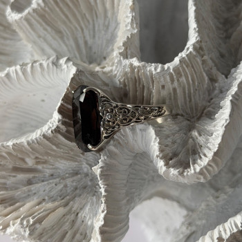 925 Sterling Silver Brown Sapphire Ring Size 6
