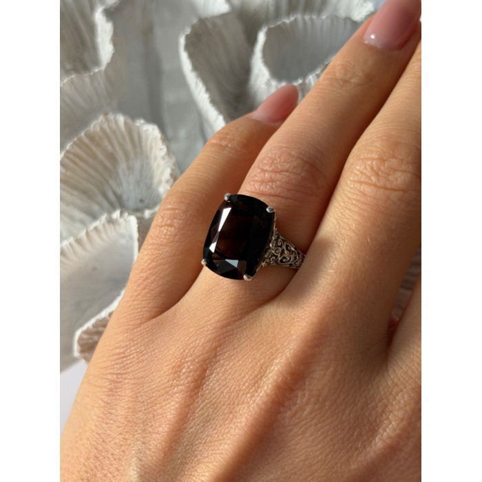 925 Sterling Silver Brown Sapphire Ring Size 6