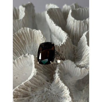 925 Sterling Silver Brown Sapphire Ring Size 6