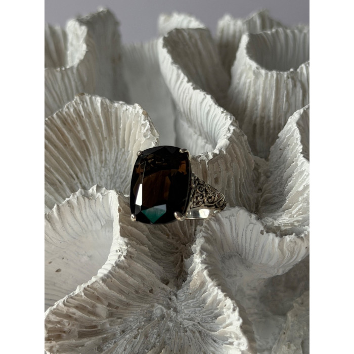 925 Sterling Silver Brown Sapphire Ring Size 6