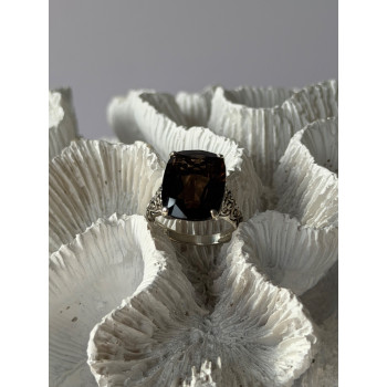 925 Sterling Silver Brown Sapphire Ring Size 6