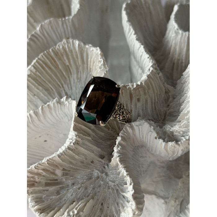 925 Sterling Silver Brown Sapphire Ring Size 6