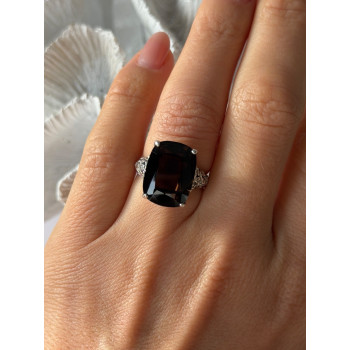 925 Sterling Silver Brown Sapphire Ring Size 6