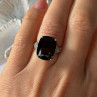 925 Sterling Silver Brown Sapphire Ring Size 6
