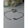 Sjd Acpl 925 Sterling Silver White Topaz Heart Bracelet Length 7.5 Inch