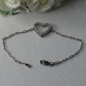 Sjd Acpl 925 Sterling Silver White Topaz Heart Bracelet Length 7.5 Inch
