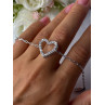 Sjd Acpl 925 Sterling Silver White Topaz Heart Bracelet Length 7.5 Inch