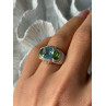 Judith Ripka 925 Sterling Silver Topaz & Peridot Ring Size 6