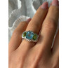 Judith Ripka 925 Sterling Silver Topaz & Peridot Ring Size 6