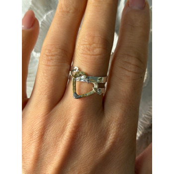 Handmade 925 Sterling Silver Gold Plated Heart Ring Size 9.5