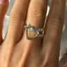 Handmade 925 Sterling Silver Gold Plated Heart Ring Size 9.5
