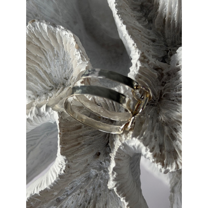 Handmade 925 Sterling Silver Gold Plated Heart Ring Size 9.5