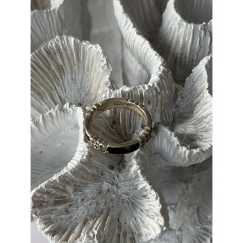 925 Sterling Silver Onyx & Marcasite Ring Size 6.5