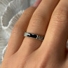 925 Sterling Silver Onyx & Marcasite Ring Size 6.5