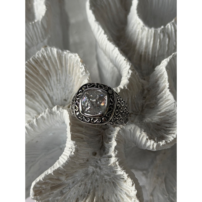 925 Sterling Silver White Spinel Ring Size 7