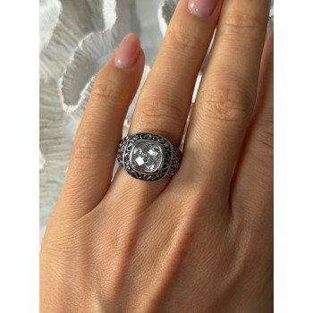 925 Sterling Silver White Spinel Ring Size 7