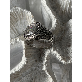 925 Sterling Silver White Spinel Ring Size 7