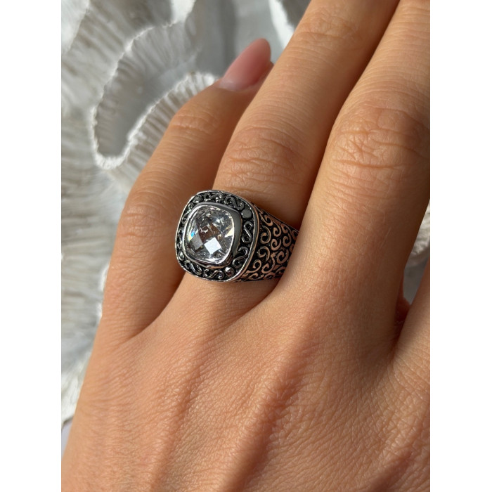 925 Sterling Silver White Spinel Ring Size 7