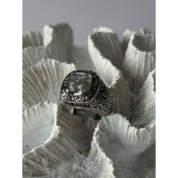 925 Sterling Silver White Spinel Ring Size 7