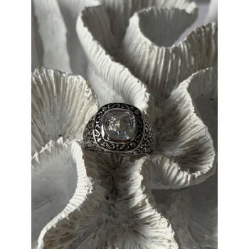 925 Sterling Silver White Spinel Ring Size 7