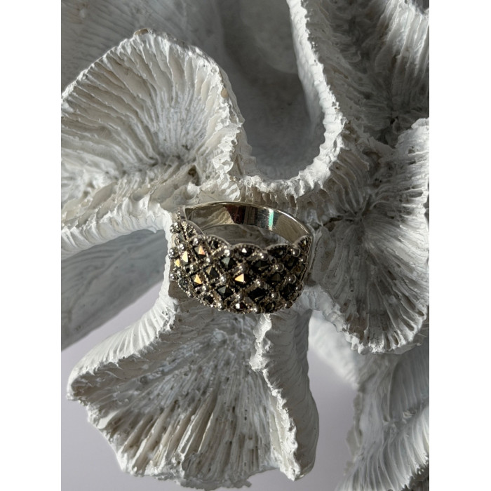 Vintage 925 Sterling Silver Marcasite Ring Size 8