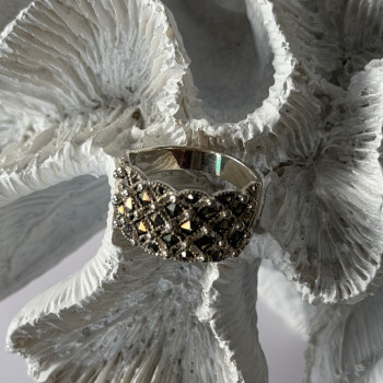 Vintage 925 Sterling Silver Marcasite Ring Size 8