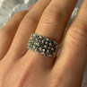Vintage 925 Sterling Silver Marcasite Ring Size 8