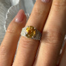 925 Sterling Silver Citrine Ring Size 6