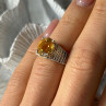 925 Sterling Silver Citrine Ring Size 6