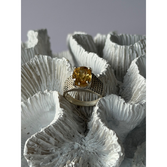 925 Sterling Silver Citrine Ring Size 6