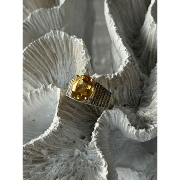 925 Sterling Silver Citrine Ring Size 6