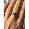 925 Sterling Silver White Topaz & Opal Stars Ring Size 8