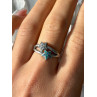 925 Sterling Silver White Topaz & Opal Stars Ring Size 8