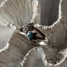 925 Sterling Silver White Topaz & Opal Stars Ring Size 8