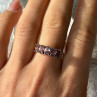 925 Sterling Silver 5 Amethysts Ring Size 8