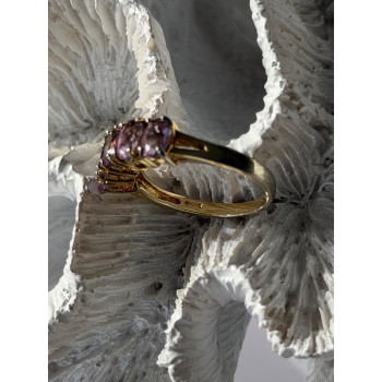 925 Sterling Silver 5 Amethysts Ring Size 8