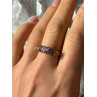 925 Sterling Silver 5 Amethysts Ring Size 8