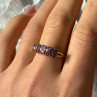 925 Sterling Silver 5 Amethysts Ring Size 8