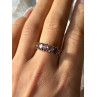 925 Sterling Silver 5 Amethysts Ring Size 8